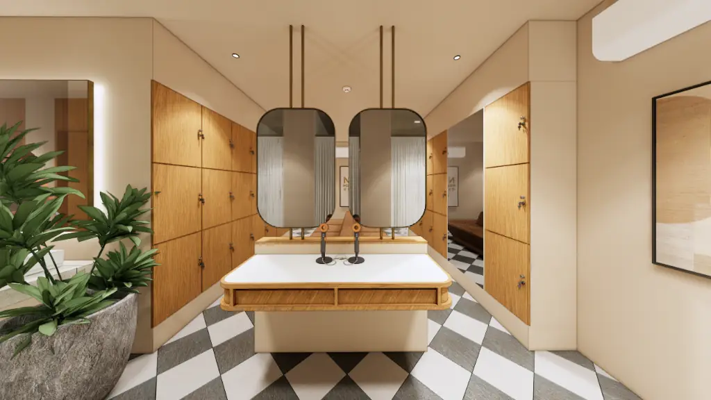 Changing room at No.1 Wellness Club, Seminyak